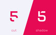 © arbuzu - Set of number 5 minimal logo icon design template elements