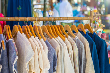 Wall Mural - Northern style women cloths at outdoor market in Thailand, women fashion, cloth shopping, Thai style cloth