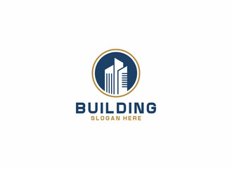 Wall Mural - building logo template vector in white background