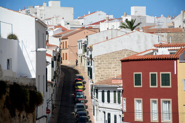 Naklejka na meble The Mediterranean charm of the city and the palaces of Mahon in Menorca