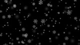 Fototapeta Na sufit - Falling white snowflakes on black background