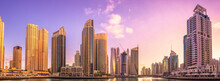 Day View Of Dubai Marina Bay With Cloudy Sky, UAE