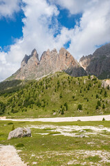 Wall Mural - mountain peaks from an alp valley