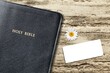 Blank paper, Bible book of revelation. Grace, mercy, salvation, forgiveness. Christian biblical concept.