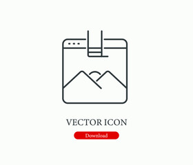 Poster - Image vector icon. Editable stroke. Symbol in Line Art Style for Design, Presentation, Website or Apps Elements, Logo. Pixel vector graphics - Vector