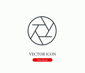 Poster - Shutter vector icon. Editable stroke. Symbol in Line Art Style for Design, Presentation, Website or Apps Elements, Logo. Pixel vector graphics - Vector
