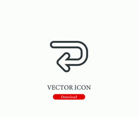 Poster - Left arrow vector icon. Editable stroke. Symbol in Line Art Style for Design, Presentation, Website or Apps Elements, Logo. Pixel vector graphics - Vector