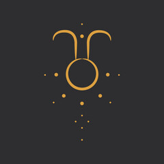 Wall Mural - signs of the zodiac symbols. magic signs in the form of tattoo dots. ideal for astrologer blog or ta