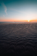 Poster - Beautiful sunset above the sea. Dishoek, Zeeland, the Netherlands.