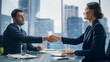 © Gorodenkoff - Female and Male Business Partners Sign Successful Deal Documents in Meeting Room Office. Corporate CEO and Investment Manager Agreed on a Lucrative Financial Opportunity.