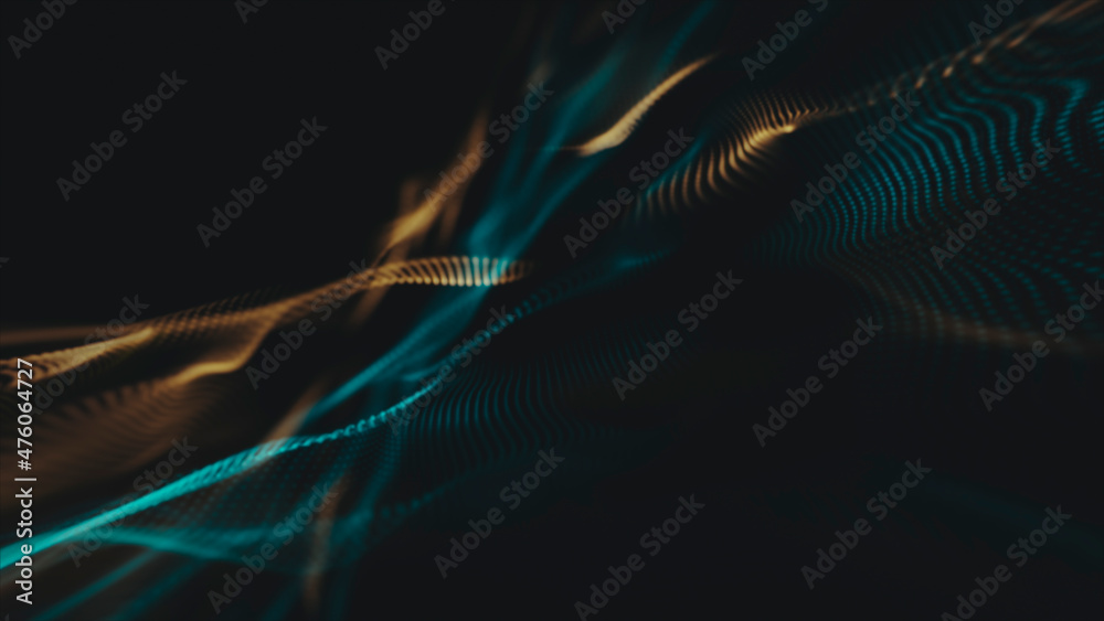 Abstract neon background, liquid neon waves. Futuristic, modern neon ...