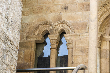 Canvas Print - Details of Balcon de la Reina  Monastery of Saint Mary of Carracedo in Carracedelo, El Bierzo, Spain