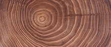 Concentric Brown Tree Cross-section With Annual Rings