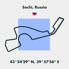 Race tracks, circuit for motorsport and auto sport. Sochi, Russia.