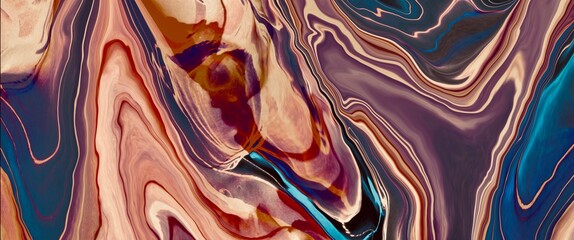 Wall Mural - earth tones abstract backround, marble texture design with mixed colours, fluid hand drawn art, luxu