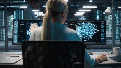 Aufkleber - Information Technology Specialist and Data Center Administrator Working on Personal Computer, Monitoring Web Services, Cloud Computing, Analytics Facility, Performing Maintenance and Cyber Security