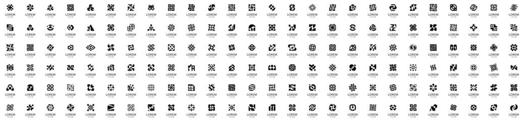Poster - Abstract logos collection. Geometric abstract logos. Icon design