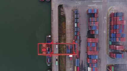 Wall Mural - container terminal in city