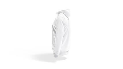 Wall Mural - Blank white windbreaker with zipper mockup, looped rotation