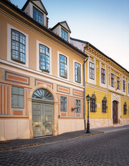 Wall Mural - Nice medieval houses in the old town of Budapest, in the castle