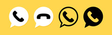 Answer Phone Call Icon Set. Incoming Call. Vector Line Icon For Business And Advertising
