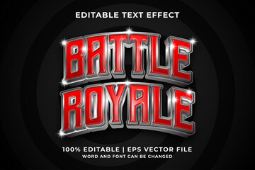 Poster - Editable text effect - Battle Royale 3d template style premium vector