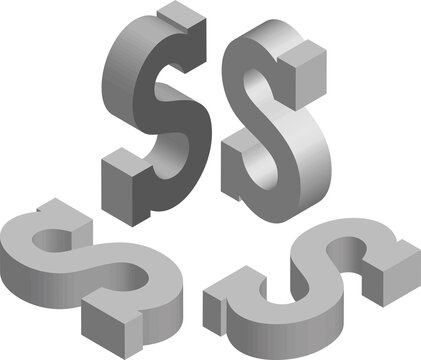 Isometric letter S. Template for creating logos, emblems, monograms