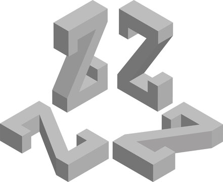 Isometric letter Z. Template for creating logos, emblems, monograms