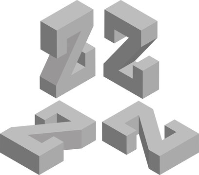 Isometric letter z. Template for creating logos, emblems, monograms