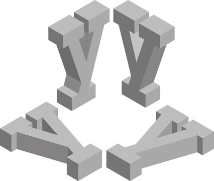 Isometric letter y. Template for creating logos, emblems, monograms