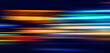 © Roberto Sorin - Abstract Rainbow light trails on the dark blue background. Motion blur illustration design.