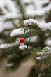 Ozdoba świąteczna bałwanek na choince ze śniegiem