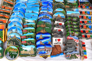 Wall Mural - Souvenir magnets for sale in Yerevan, Armenia