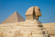 Landscape of the Sphinx in front of the pyramids of Giza, egypt