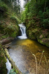 Canvas Print - Breathtaking view of a waterfall in the Black Forest in Germany