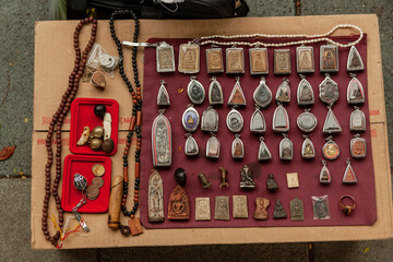 Wall Mural - Handmade souvenirs on the street market of Bangkok, Thailand