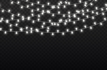 Wall Mural - led neon lights white christmas garland decoration