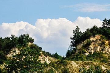 Canvas Print - Beautiful landscape of green hill in the morning