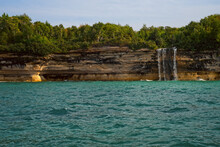 Spray Falls At Pictured Rocks National Lakeshore On Lake Superior In Michigan
