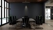 © Ayyathullah Ahmad - blank wall in luxury office meeting room 3d render interior design