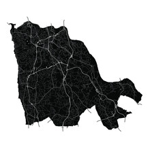 Vila Nova De Gaia, Portugal, Black And White High Resolution Vector Map