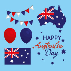 Sticker - five australia day icons