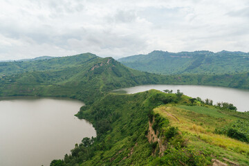 Poster - Aerial view of the Queen Elizabeth National Park in Uganda