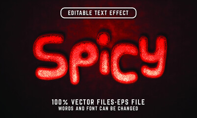 Wall Mural - 3d spicy text effect. editable text effect vector illustration