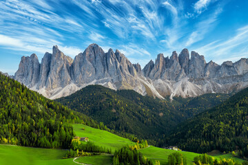 Wall Mural - beautiful landscape of italian dolomites - santa maddalena