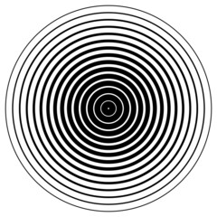 Poster - Concentric circle element. Black and white ring. Abstract sound waves stock illustration