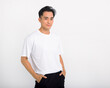 © Tom Wang - White t-shirt on  young man isolated on white background