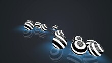 3d Illustration - Striped Ball On Gray Background
