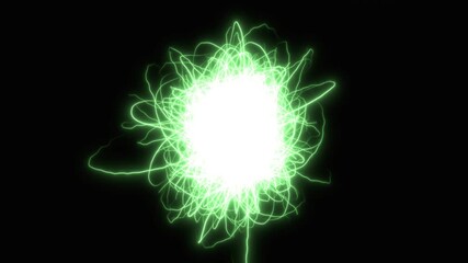 Canvas Print - Green futuristic sci fi plasma sphere form 3d animation of shining energy