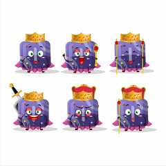 Wall Mural - Queen and her magic clothes cartoon of purple gummy candy I wearing tiara